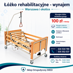 wynajem łóżka rehabilitacyjnego w Warszawie - od 100zł / miesiąc